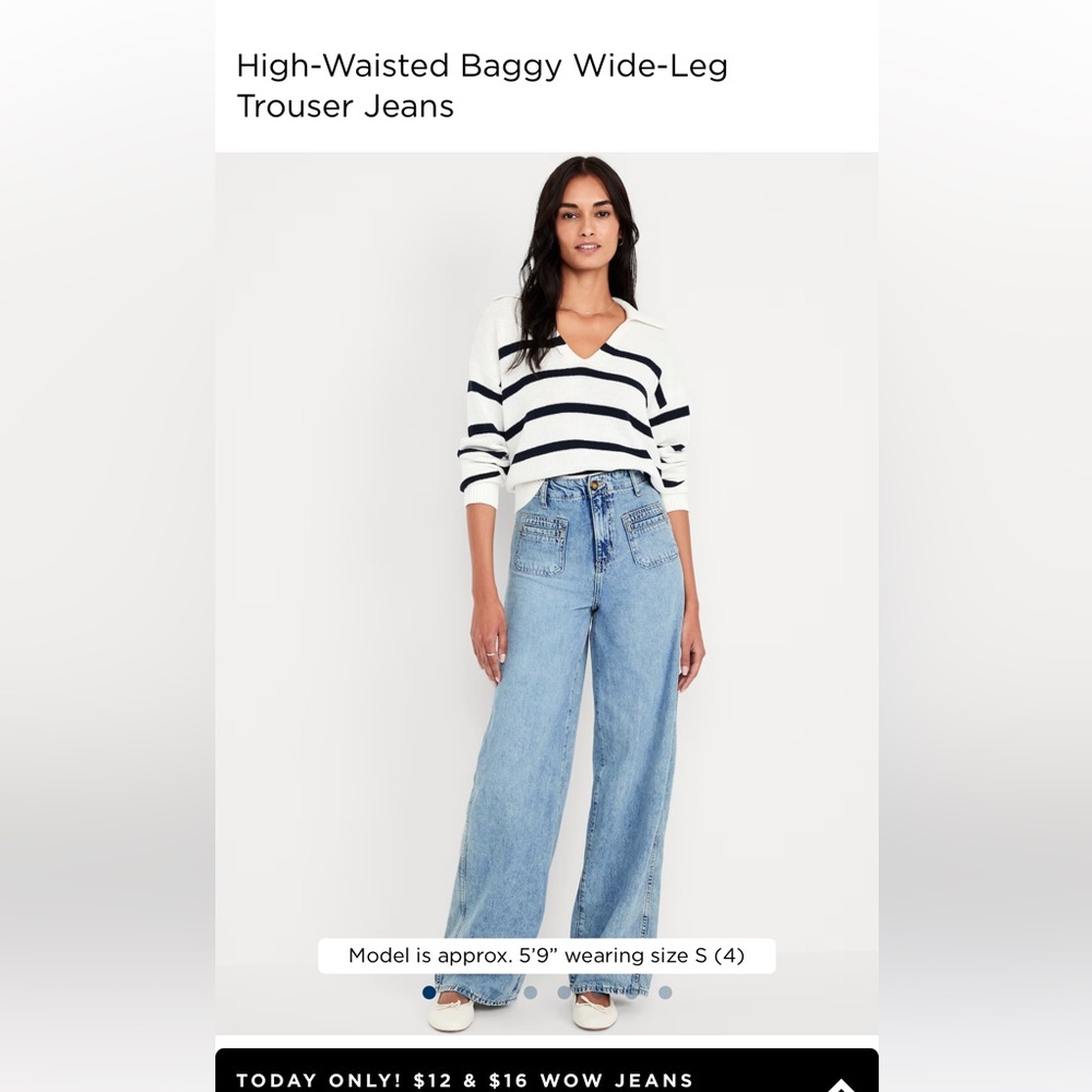 Old Navy High-Waisted Baggy Wide-Leg Trouser Jeans